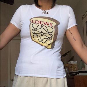 Loewe Cream T-Shirt with Logo size XS